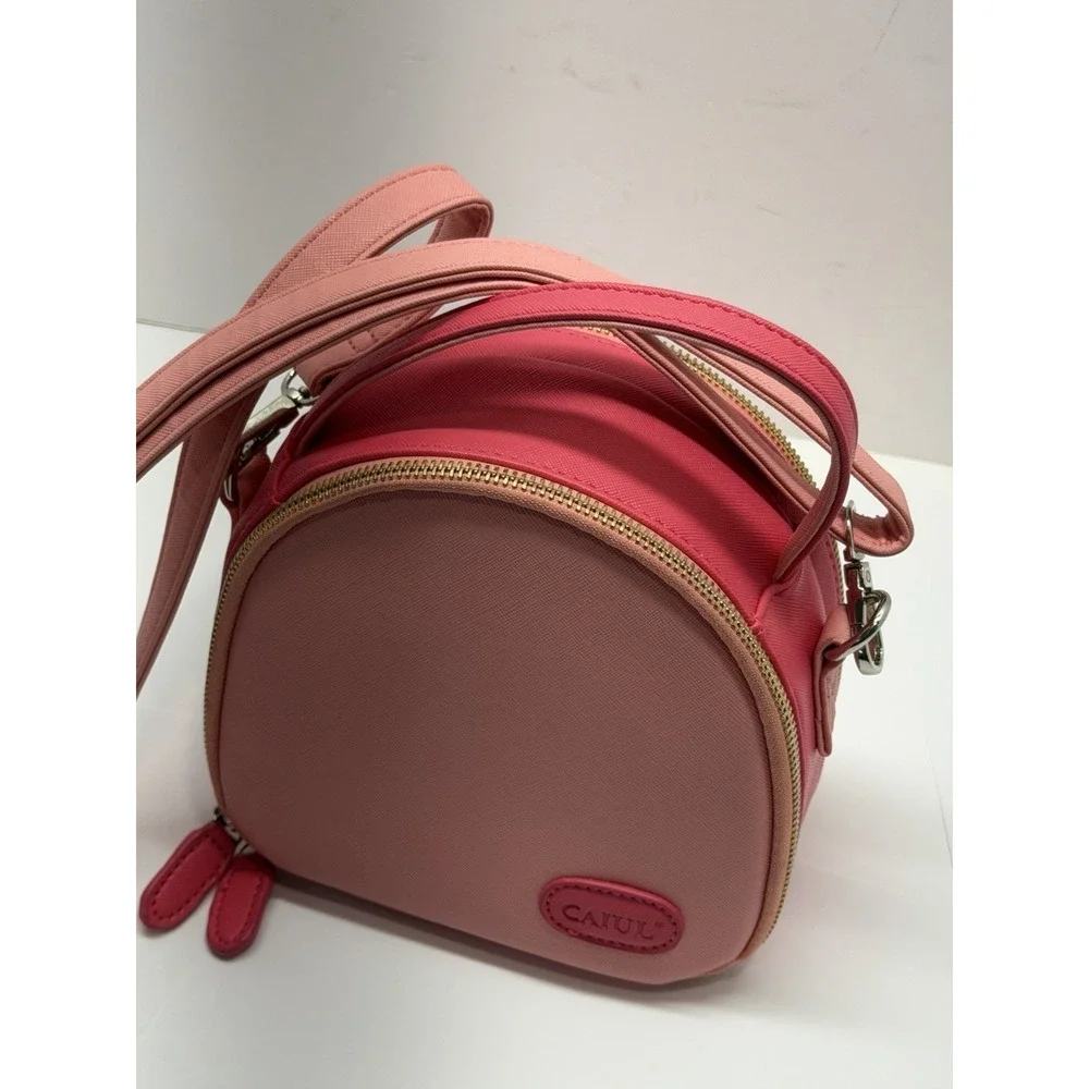 CAIUL Synthetic Leather Camera Case Pink w/ Strap for Fujifilm Instax Mini 75